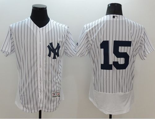 Yankees 15 Thurman Munson White Strip Flexbase Authentic Collection Stitched MLB Jersey