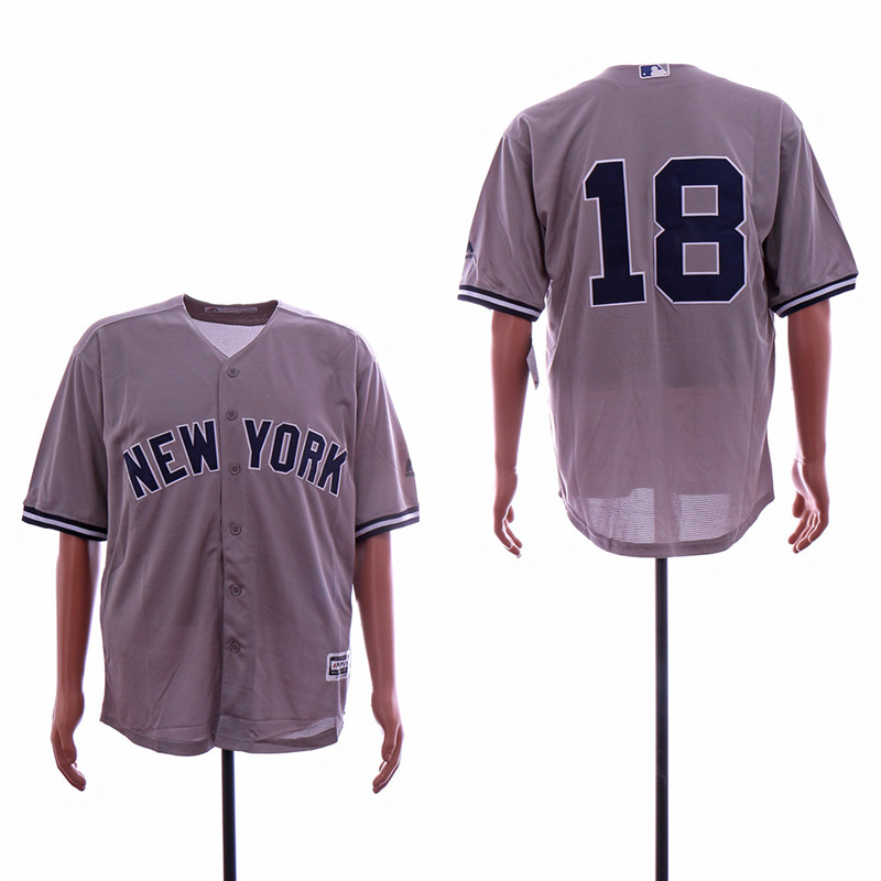 Yankees 18 Didi Gregorius Gray Cool Base Player Number Jersey