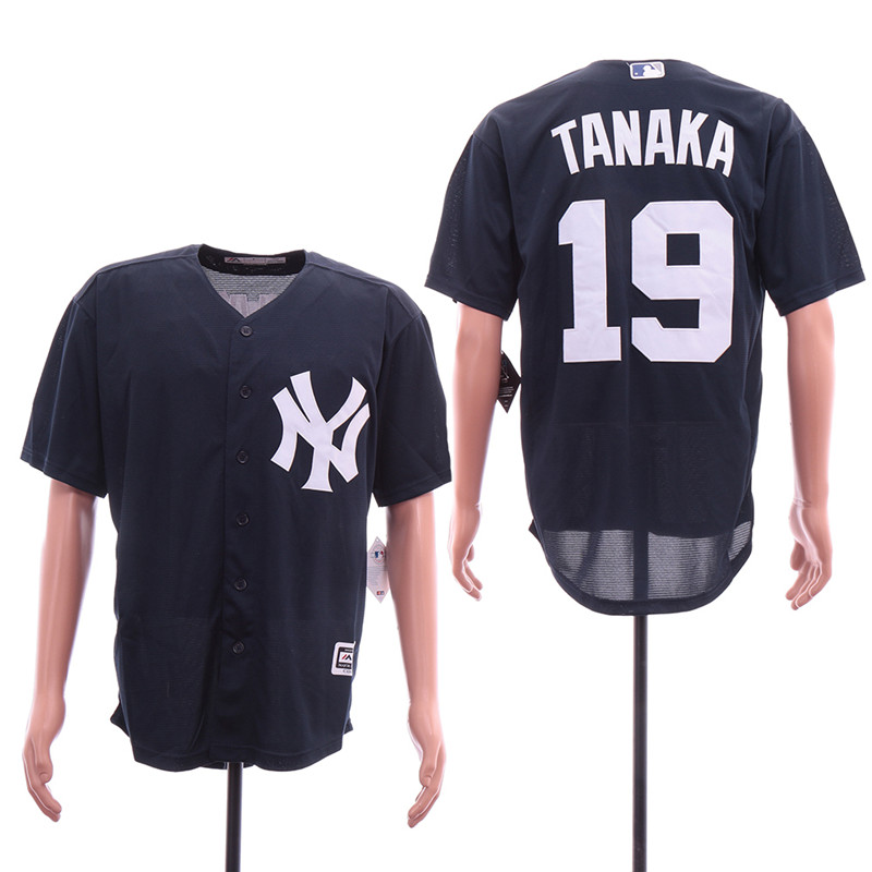Yankees 19 Masahiro Tanaka Navy Cool Base Jersey