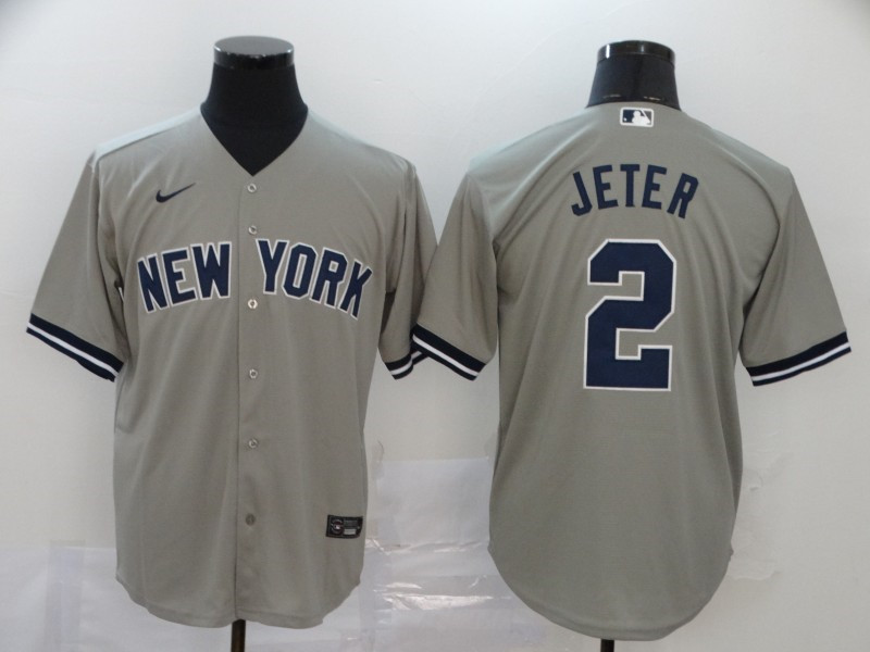 Yankees 2 Derek Jeter Gray 2020 Nike Cool Base Jersey
