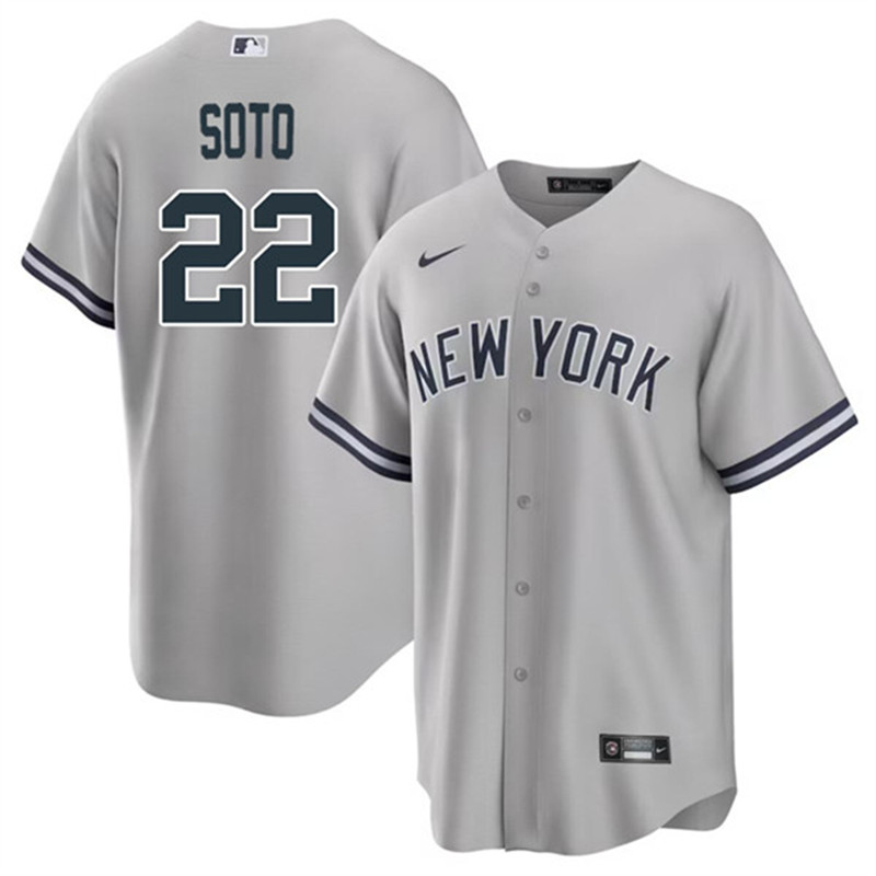 Yankees 22 Juan Soto Gray Nike Cool Base Jersey