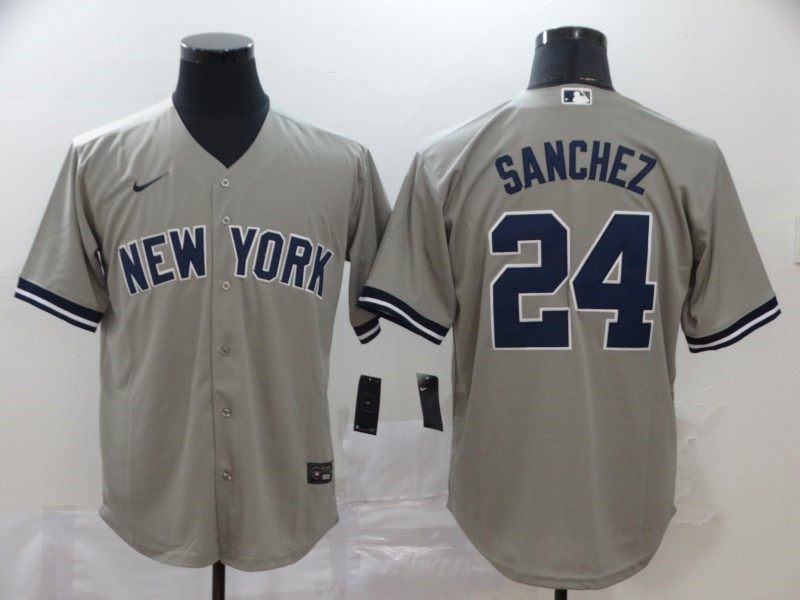 Yankees 24 Gary Sanchez Gray 2020 Nike Cool Base Jersey