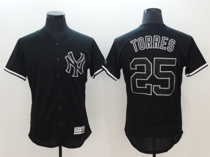 Yankees 25 Gleyber Torres Black Flexbase Jersey