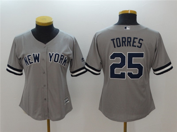 تطبيق تسوق Yankees 25 Gleyber Torres Gray Women Cool Base Jersey تطبيق تسوق