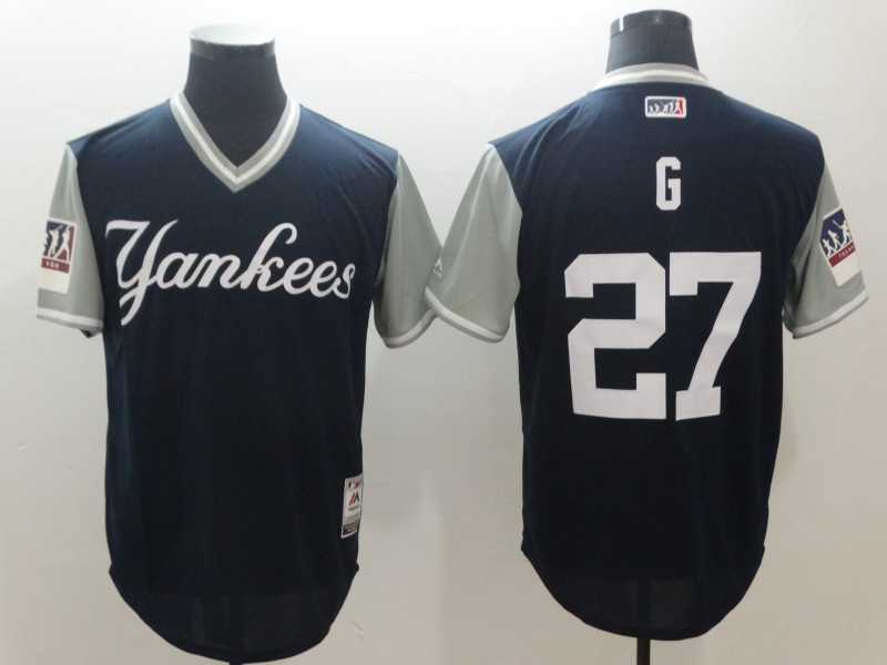 Yankees 27 Giancarlo Stanton G Navy 2018 Players' Weekend Authentic Team Jersey