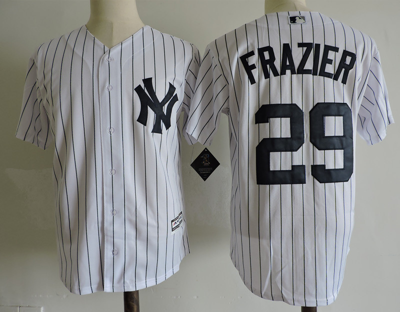 Yankees 29 Todd Frazier White Cool Base Jersey