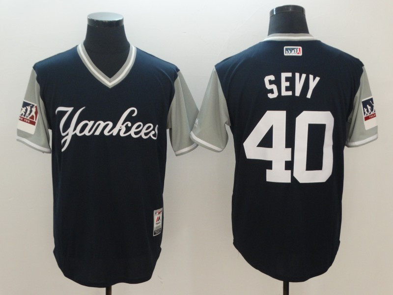 Yankees 40 Luis Severino Sevy Navy 2018 Players' Weekend Authentic Team Jersey