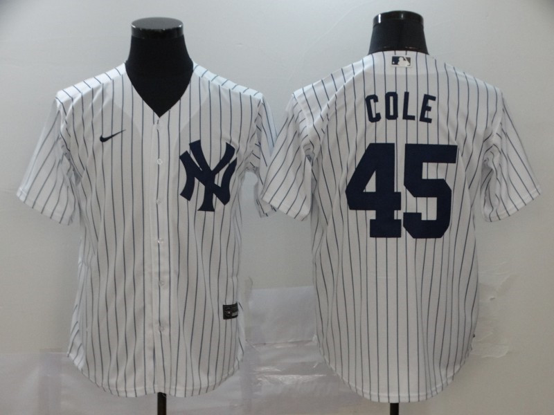 Yankees 45 Gerrit Cole White 2020 Nike Cool Base Jersey