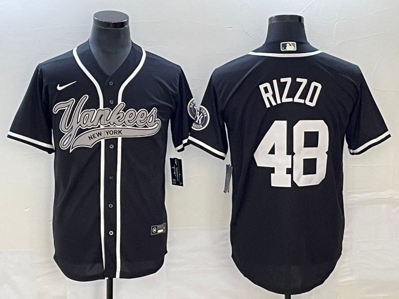 Yankees 48 Anthony Rizzo Black Cool Base Jersey