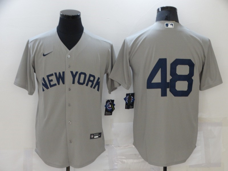 Yankees 48 Anthony Rizzo Gray Nike 2021 Field Of Dreams Cool Base Jersey