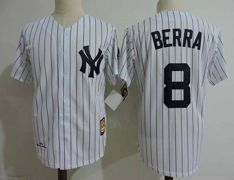 Yankees 8 Yogi Berra White Cooperstown Collection Jersey