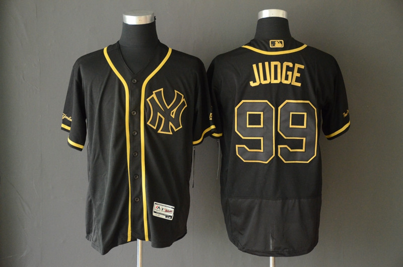 Yankees 99 Aaron Judge Black Gold Flexbase Jersey