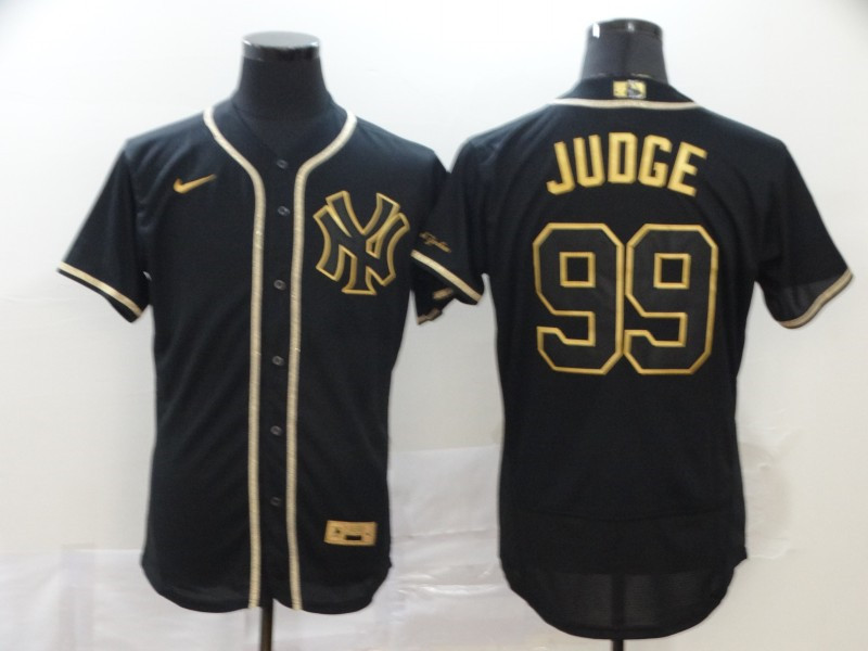 Yankees 99 Aaron Judge Black Gold Nike Flexbase Jersey