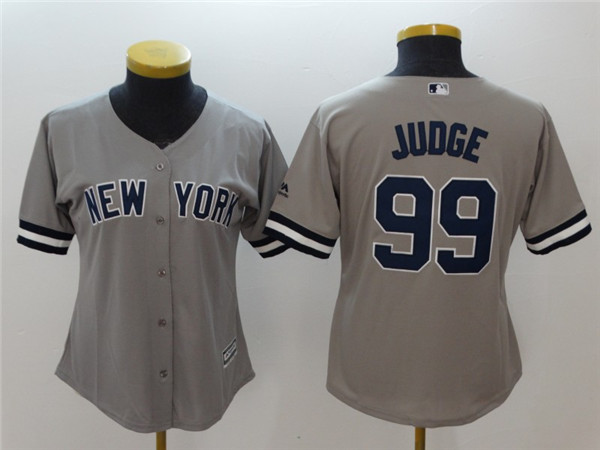 Yankees 99 Aaron Judge Gray Women Cool Base Jersey