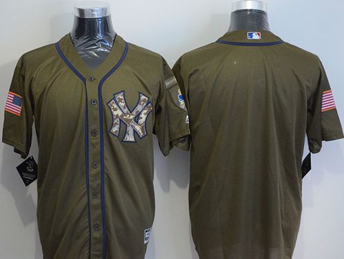 Yankees Blank Green Salute to Service Stitched MLB Jersey