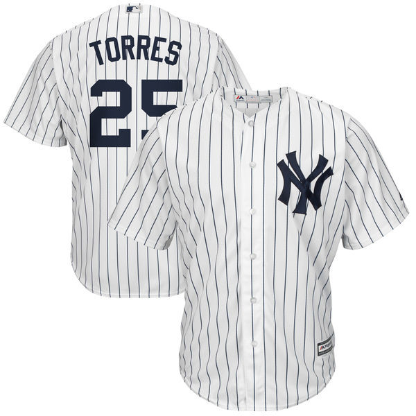 Yankees Gleyber 25 Torres White Cool Base Jersey1