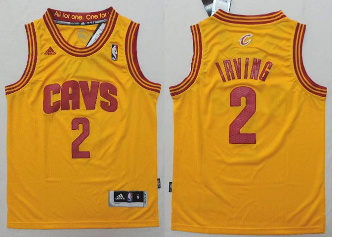 Youth  NBA Cleveland Cavaliers 2 Kyrie Irving New Revolution 30 Alternate Yellow  Youth Jersey