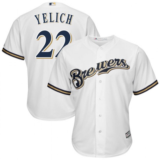 Youth Majestic Christian Yelich Milwaukee Brewers Player White Cool Base Home Jersey