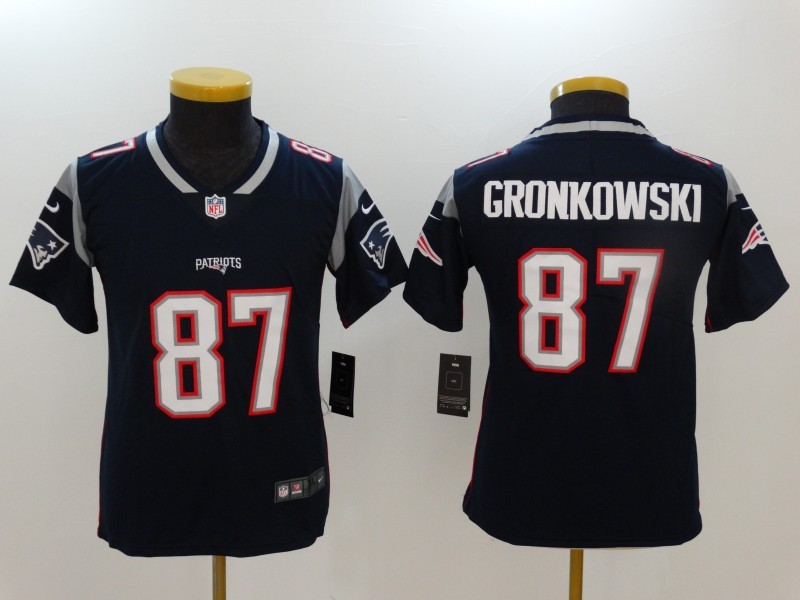 Youth  England Patriots #87 Rob Gronkowski Blue 2017 Vapor Untouchable Limited Stitched Jersey