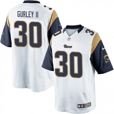 Youth  Los Angeles Rams 30 Todd Gurley White Stitched NFL Jersey