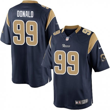 Youth  Los Angeles Rams 99 Aaron Donald Navy Blue Team Color Stitched NFL Jersey