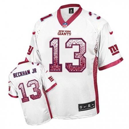 Youth  New York Giants 13 Odell Beckham Jr White Drift Fashion Stitched NFL Jersey