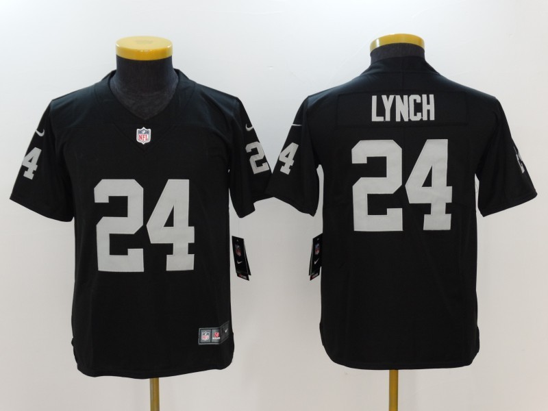 Youth  Oakland Raiders #24 Marshawn Lynch Black 2017 Vapor Untouchable Limited Stitched Jersey