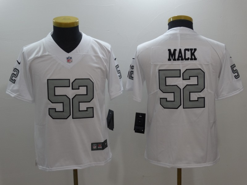 Youth  Oakland Raiders 52 Khalil Mack Limited White Rush NFL Jersey