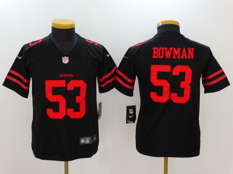 Youth  San Francisco 49ers #53 NaVorro Bowman Black 2017 Vapor Untouchable Limited Stitched Jersey