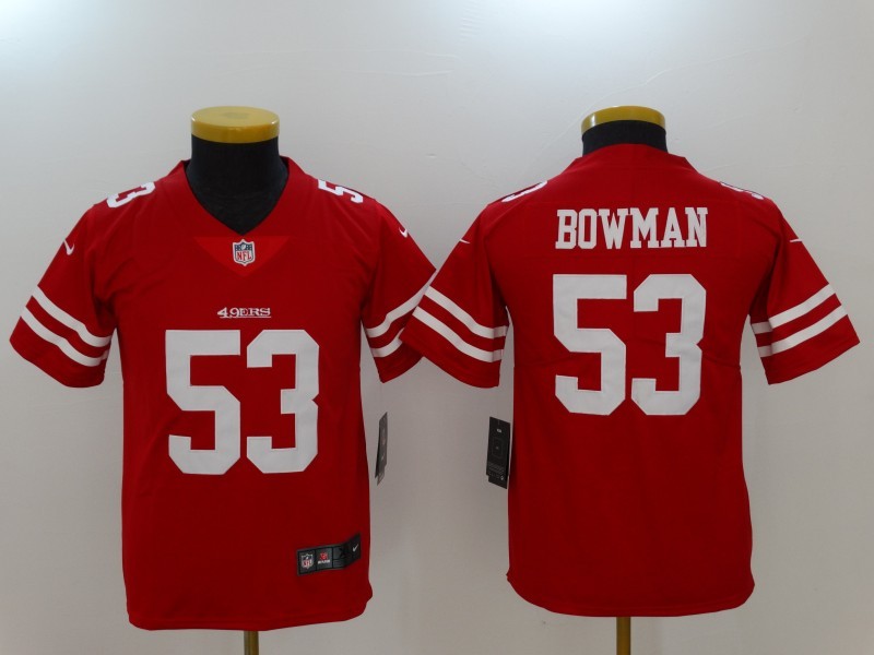 Youth  San Francisco 49ers #53 NaVorro Bowman Red 2017 Vapor Untouchable Limited Stitched Jersey