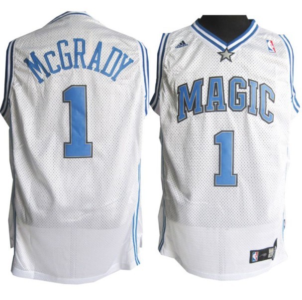  Orlando Magic Tracy McGrady 1 White Throwback Jerseys